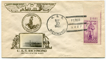 U.S.S. Richmond Ship Cover with Crosby Cachet