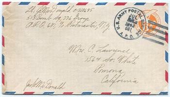 U.S. #UC6 Postal Stationery Soldier's Mail
