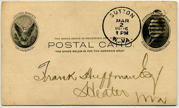 Sutton, W. VA Postal Card - 1906
