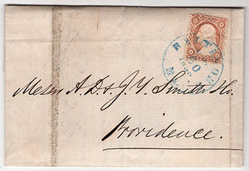 U.S. #26A on cover, March 20 1858