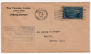 Canal Zone Local Mail Commemorative Cover 1929