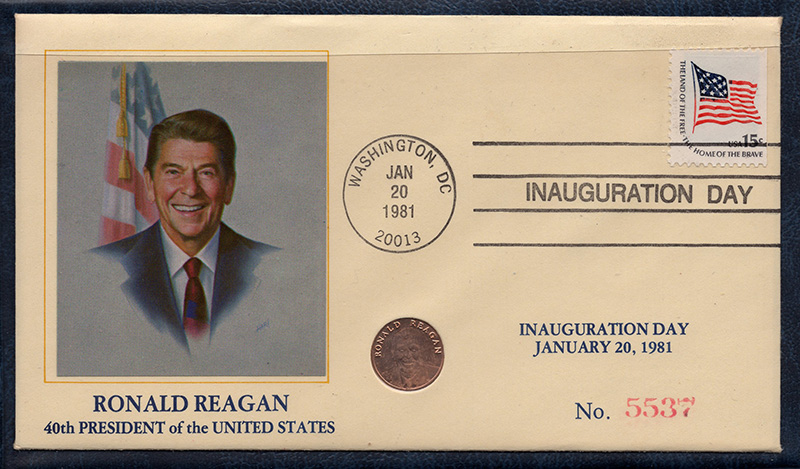 Reagan Inauguration Day Cover Gold Piece #2