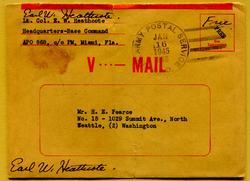 V Mail Free Franked Cover. Miami Fla. 1945