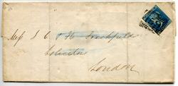 1841 #4 2 pence blue on cover