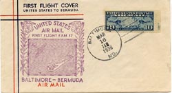 Baltimore-Bermuda First Flight Cover FAM 17