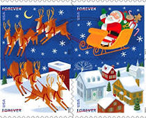 US Christmas Holiday Stamps