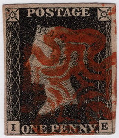 Great Britain #1 Penny Black - Maltese Cancel