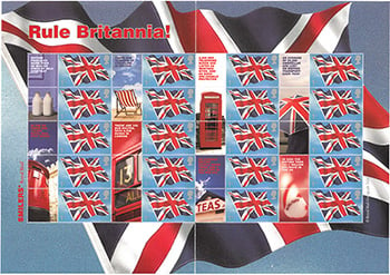 Great Britain #1999f Pane of 20 + 20 labels