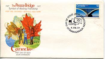 Canada #737 Peace Bridge FDC