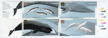 Canada #1871a Whales, block of 4