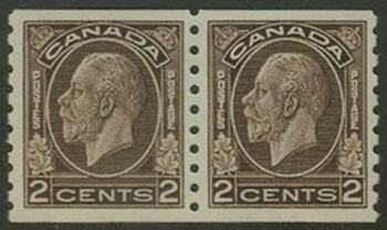 Canada #206 Coil Pair Mint