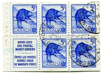 Canada #366a Booklet Pane - Used