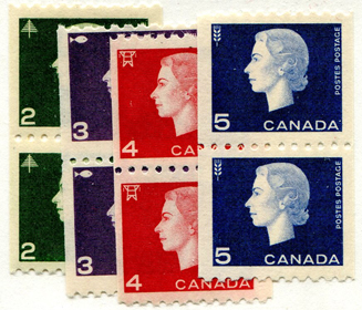 Canada #406-09 Coil Pairs MNH