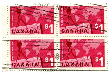 Canada #411 Block of 4 - Used
