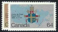 Canada #1030-31 Papal Visit MNH