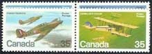 Canada #874a, 876a Aircraft pairs MNH