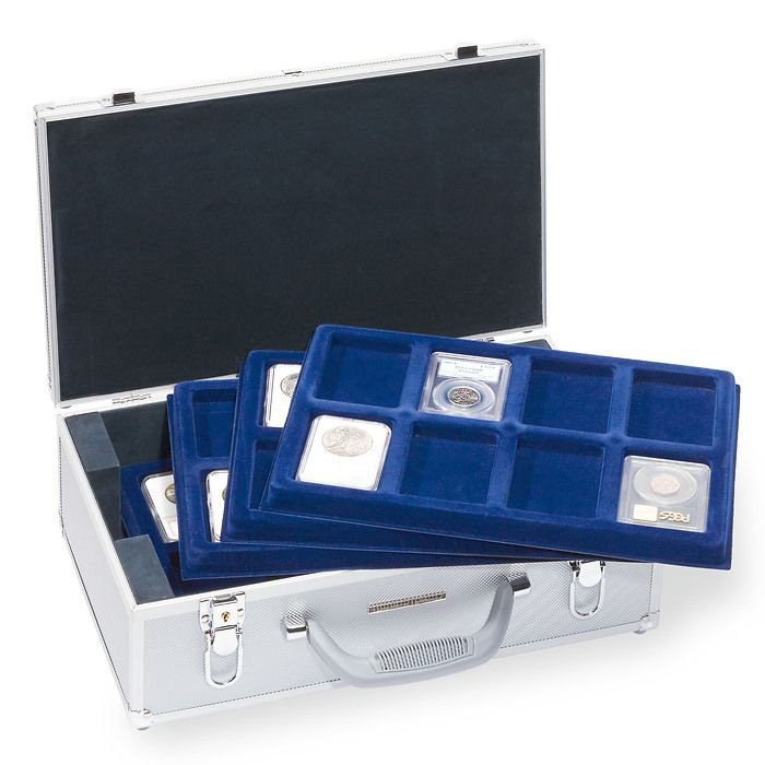 Lighthouse CARGO12 Coin Case-Aluminum with 6 Trays for Slabs