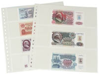 Lindner 3 Pocket Banknote Pages (Clear)
