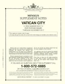 Minkus Vatican 2017 Supplement