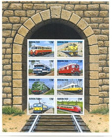 Trains in a Pane of 8