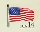 U.S. #UY38 Mint Unsevered 14c Flag