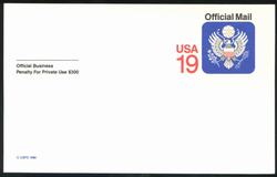 U.S. #UZ5 19c Official Mail Postal Card