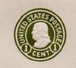 U.S. #U400 Entire 1c Green, die 1