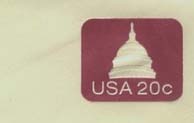 U.S. #U601 20¢ Capitol Dome Size 6