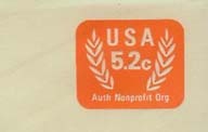U.S. #U604 5.2¢  USA Auth Nonprofit Size 6