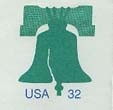 U.S. #U632 Liberty Bell Size 6 Entire