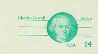 U.S. #UX106 Mint 14c Charles Carroll - Patriot