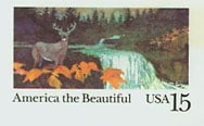 U.S. #UX133 Mint Deer at Waterfall