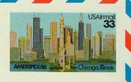 U.S. #UXC23 Mint Chicago Skyline - Ameripex 86