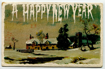 A Happy New Year Vintage Postcard