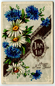 Happy New Year Vintage Postcard