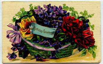 Birthday Greetings Vintage Postcard