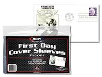 BCW First Day Cover Sleeves 3 15/16 X 6 7/8 (Package of 100)