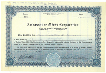 Ambassador Mines Corp