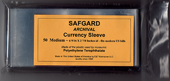 Safgard Currency Sleeve-Medium - Package of 50
