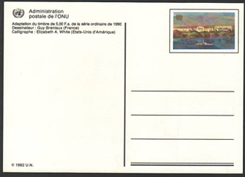 UN Geneva #UX8 Postal Card