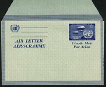 UN New York #UC2 Air Letter Aerogramme