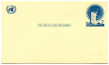 UN New York #UX1 PostalCard