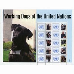UN New York #1023 Working Dogs Full Pane