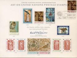 UN Art on UN Stamps FDC Cancel