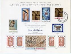 UN Art on UN Stamps-Geneva Cds