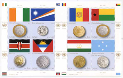 UN Geneva #576 Flags & Coins Pane