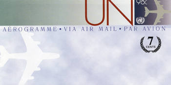 UN New York #UC30 Aerogramme 98c (7c)