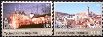 UN Vienna #592-93  World Heritage Czech Republic Geneva