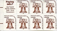 U.S. #1595b Liberty Bell Booklet Pane of 7 (w/Slogan 7)