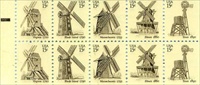 U.S. #1742a Windmills Booklet Pane of 10